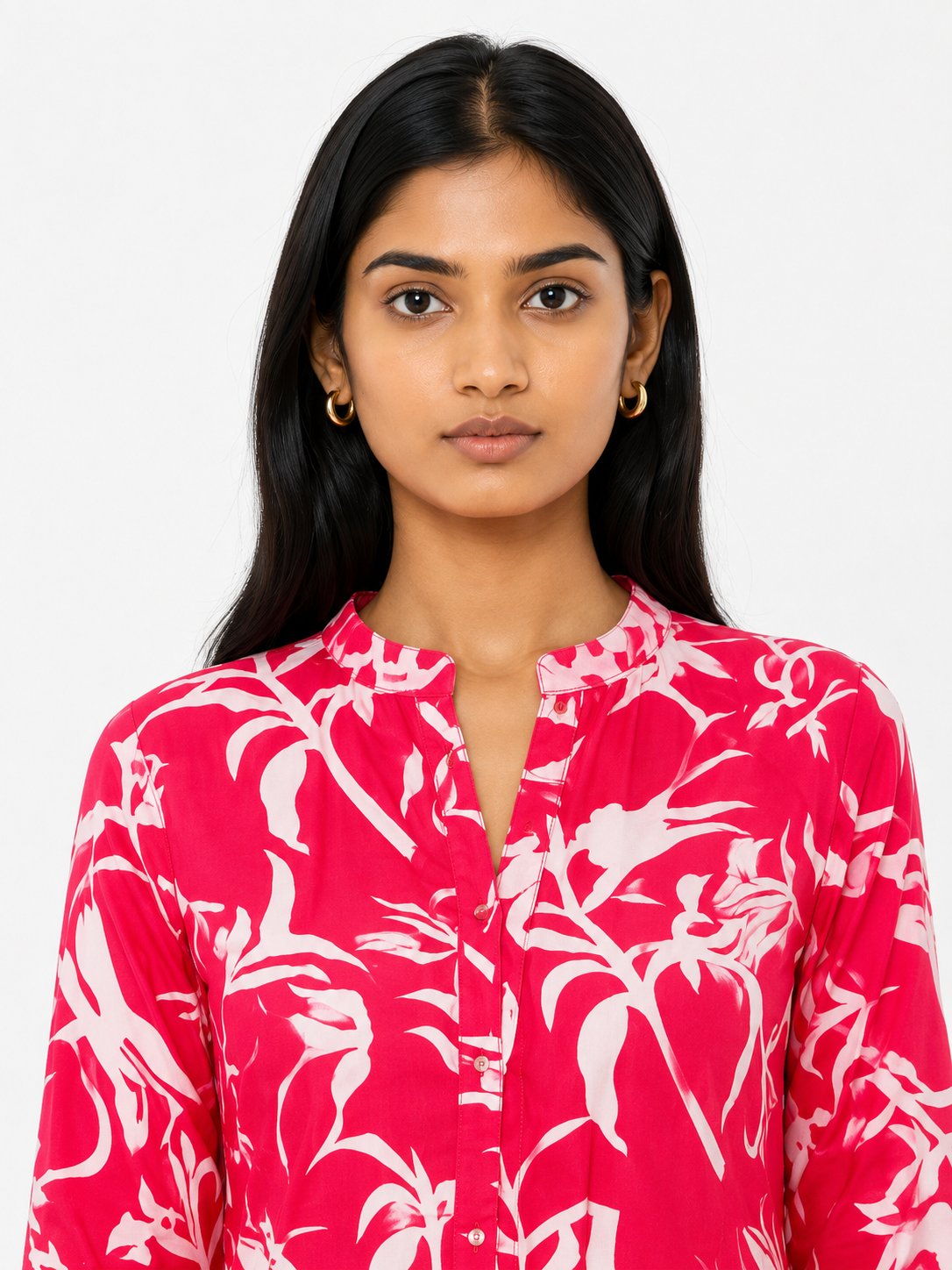 Red and White Kurta Palazzo Ensemble